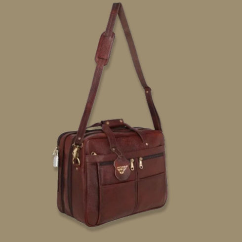 Nakul Genuine Leather Multiple Pocket Laptop Bag Mozri